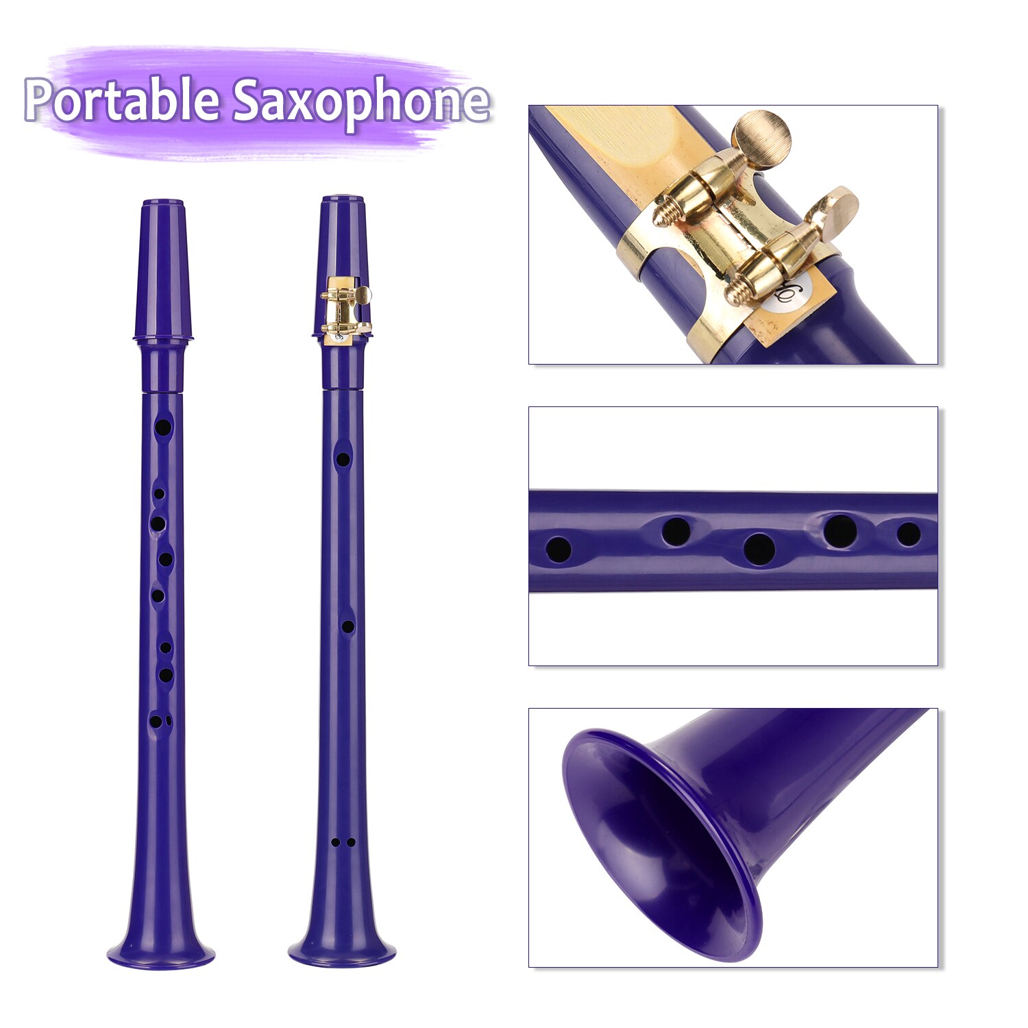 Saxo de poche Mini Saxophone Portable petit Saxophone avec sac de transport Instrument à vent saxofone droit/bouche de cloche