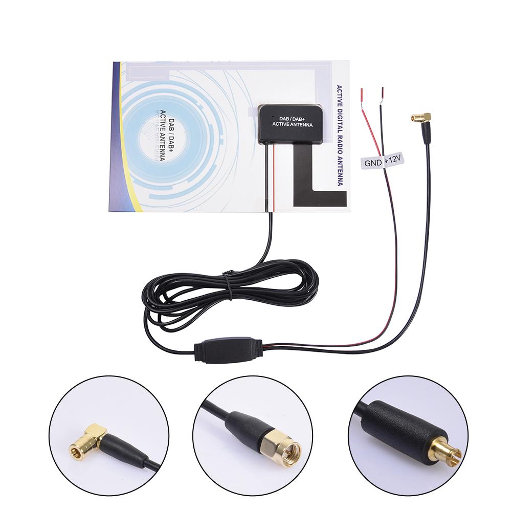 12V Glass Mount Car DAB Digital Radio Patch Aerial Antenna Adhesive Transparent Built-in Antenna European Car Accessories