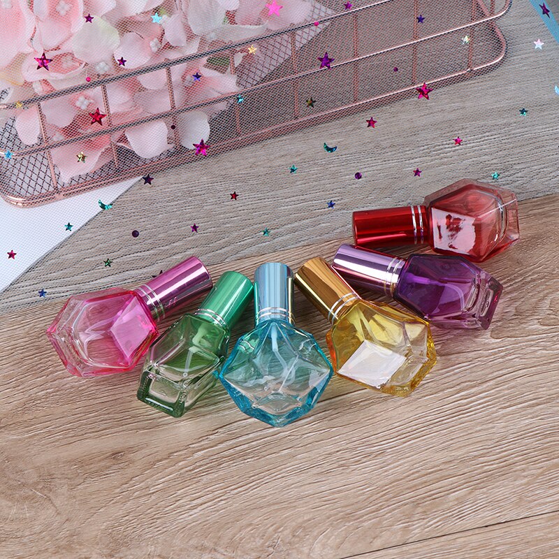 1PC 10ml Colorful Glass Perfume Bottles Spray Refillable Atomizer Portable Travel Scent Bottles Packaging Bottle