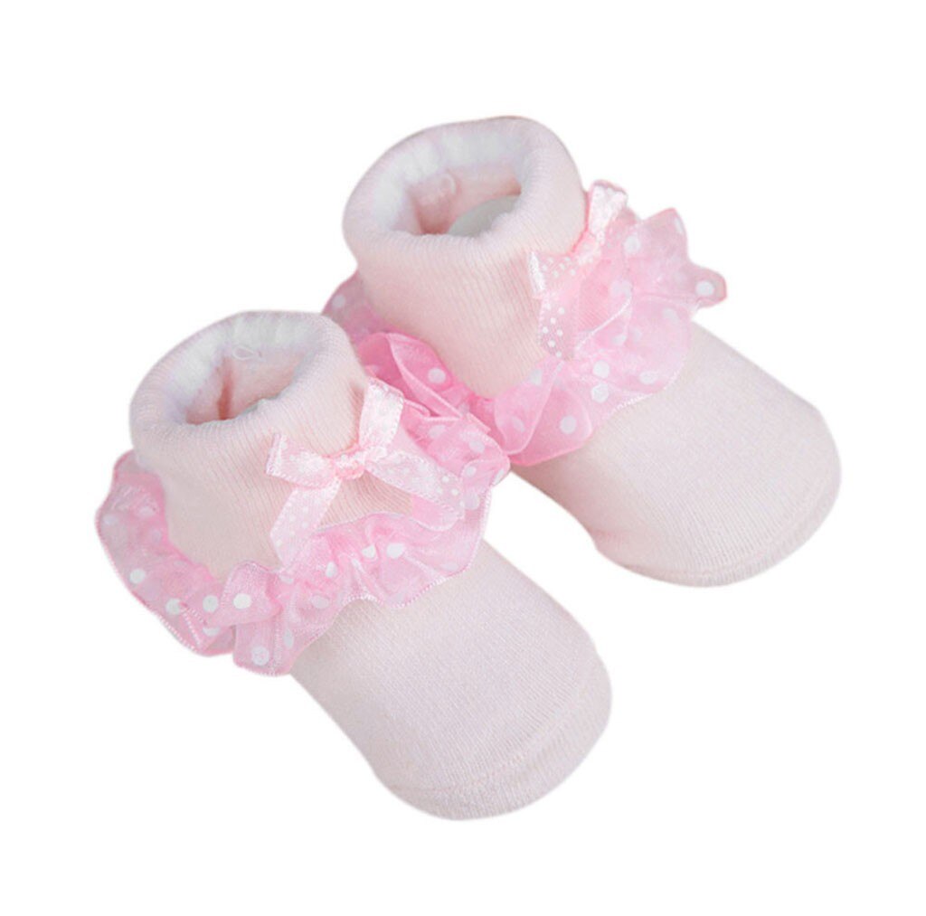 Polka Dot Print Baby Socks Toddlers Newborn Combed Cotton Ankle Socks Baby Girls Bowknots Socks для новорожденных calcetines