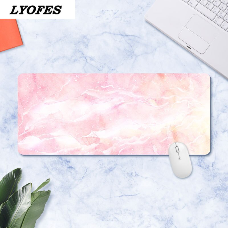 Kawaii Desk Mat Gamer Large Marble Desk Pad Mouse Pad Waterproof Computer Keyboard Table Decoration Cover Gaming Player Mice Mat: 300x800x2mm 25