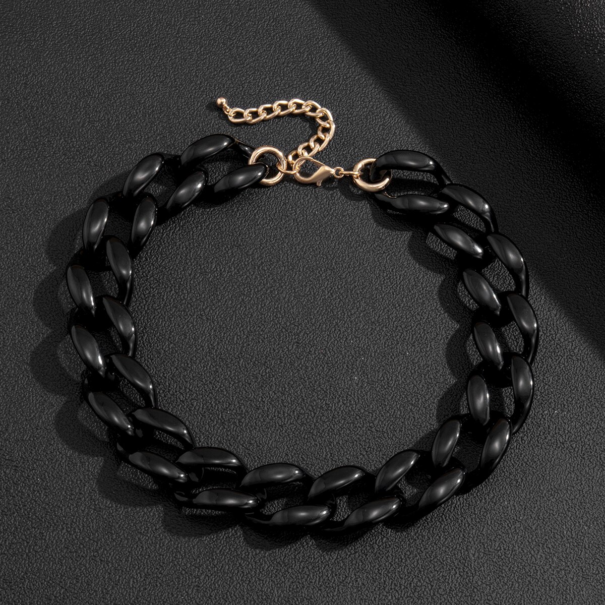 Shixin acrylic gothic short chunky choker necklace collar for women/men hip hop thick link chain necklaces on neck jewelry: S02