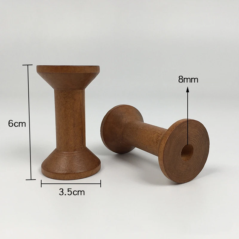 1 Stück Jahrgang Holzspulen DIY Rollen Organizer zum NäHenne Bänder Schnur Holz Handwerk Werkzeuge Faden Draht Spule Handarbeitszubehör: Licht Gelb