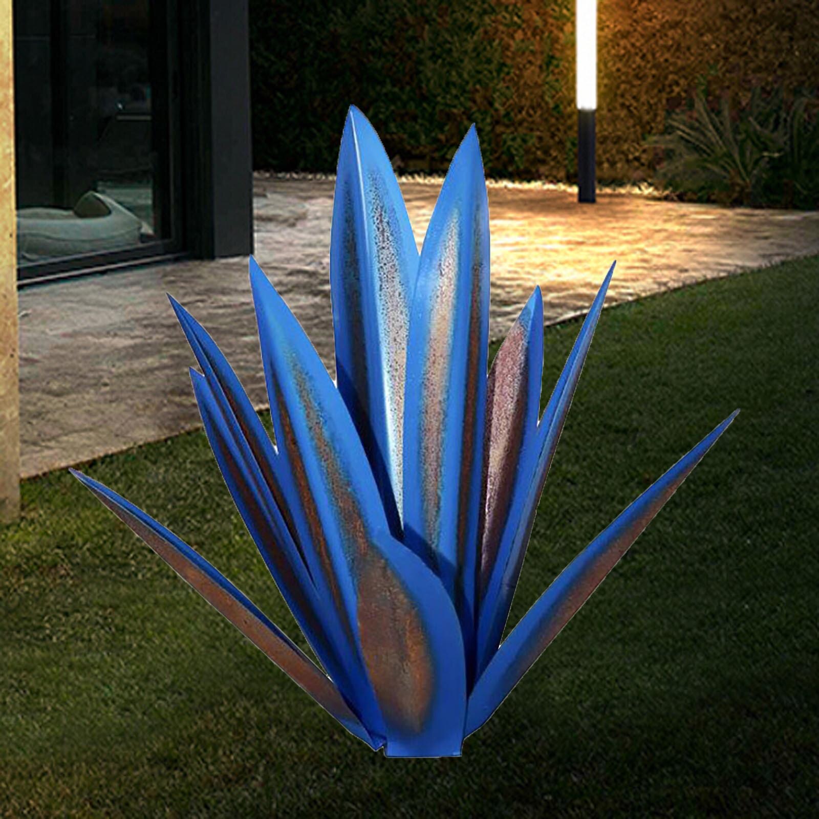 Diy Metal Art Tequila Rustic Sculpture Garden Yard Sculpture Home Decor 9 leaves Garden Signs Garden Decoration Accessories: A
