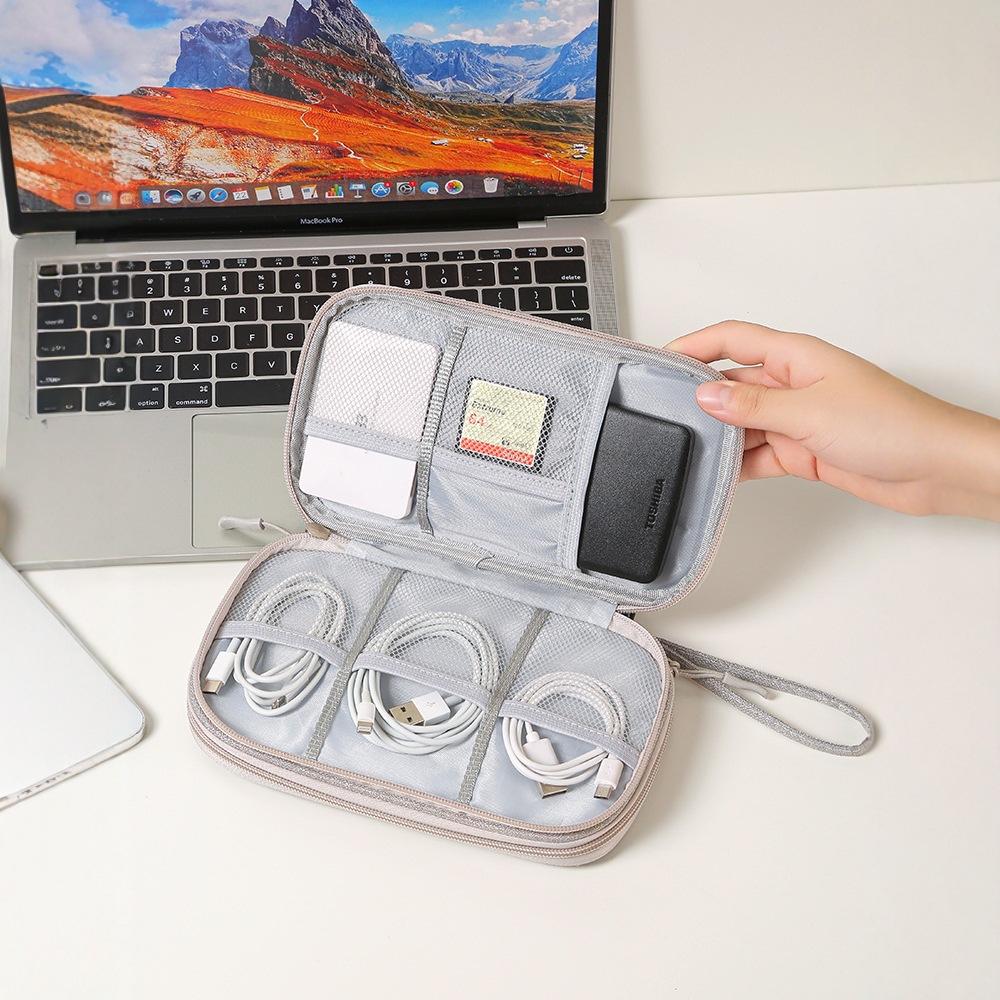 Sac de rangement de voyage pour cordon de câble, sac de rangement de câble de données de chargeur USB, étui de transport Portable étanche, sac de rangement multicouche
