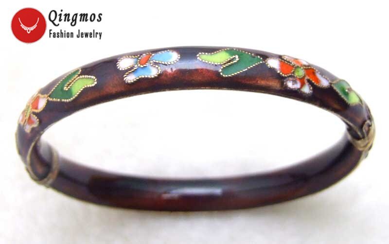Qingmos Trendy Cloisonne Armband voor Vrouwen met Handwerk China Functie Blauwe Cloisonne Armband Sieraden Bra122: Purple