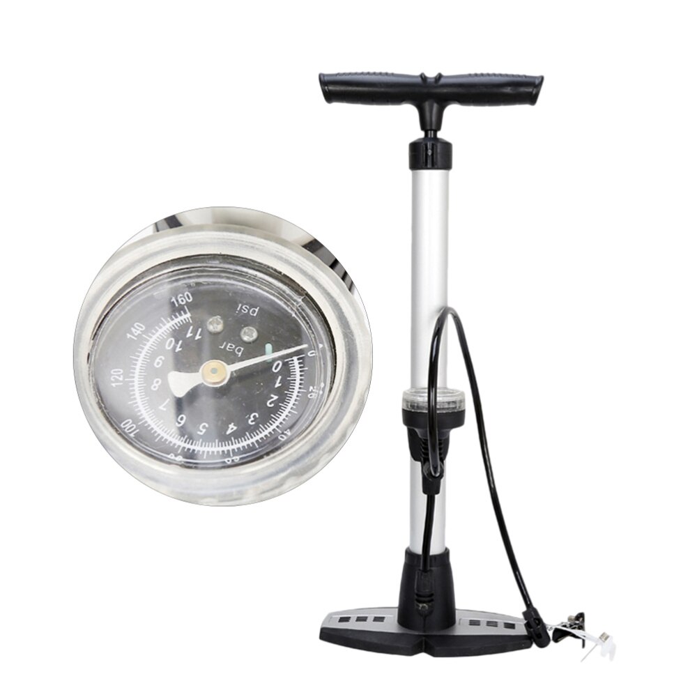 Aluminum Alloy High Pressure Bike Pump Portable Inflator Air Pump Tire Pump with Pressure Gauge