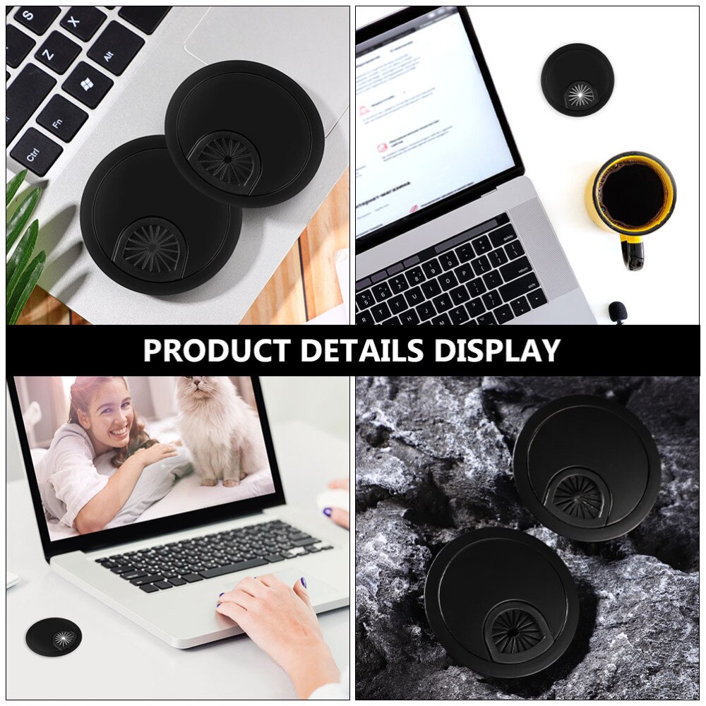 1pc Black Desk Cable Wire Grommet Cable Wire Hole Cover for Office Home
