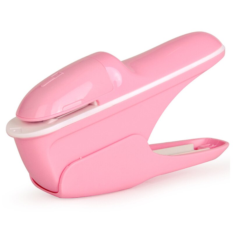 Mini Stapleless Stapler Hand-Held Without Staples Stapler for Home School Office Binding DJA99: Pink