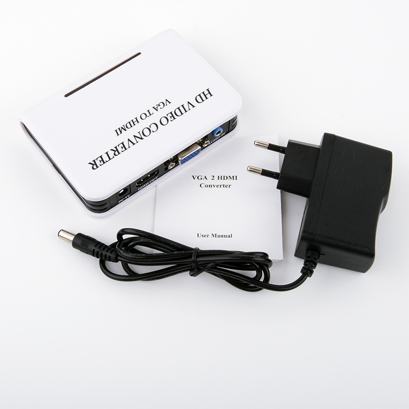 Convertisseur VGA vers HDMI 1080p, avec audio, livre connecté à un ordinateur, moniteur, HW2220