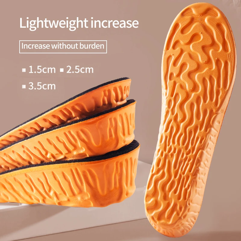 Orthopedic Height Increase Insoles for Women Men Invisiable 1.5-3.5cm Memory Foam Shoes Pad Breathable Feet Care Insole