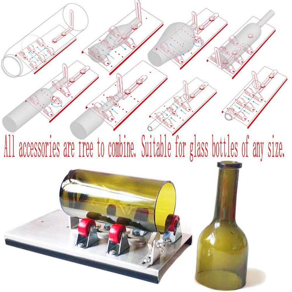 Home DIY Glass Cutter Adjustable Sizes Metal Glass Bottle Cutter Cut Machine for Crafting Wine Bottles Decorations Cutting Tool