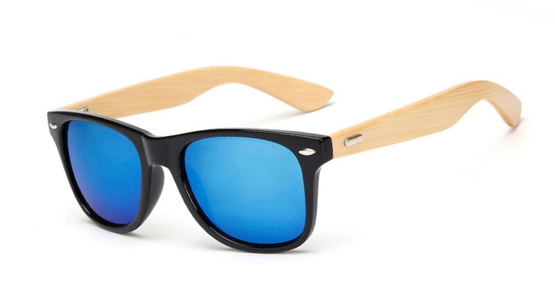 16 farbe Bambus Sonnenbrille Männer Holz Sonnenbrille Frauen Spiegel Original Holz Sonnenbrille retro de sol masculino: wooden 1501 C6