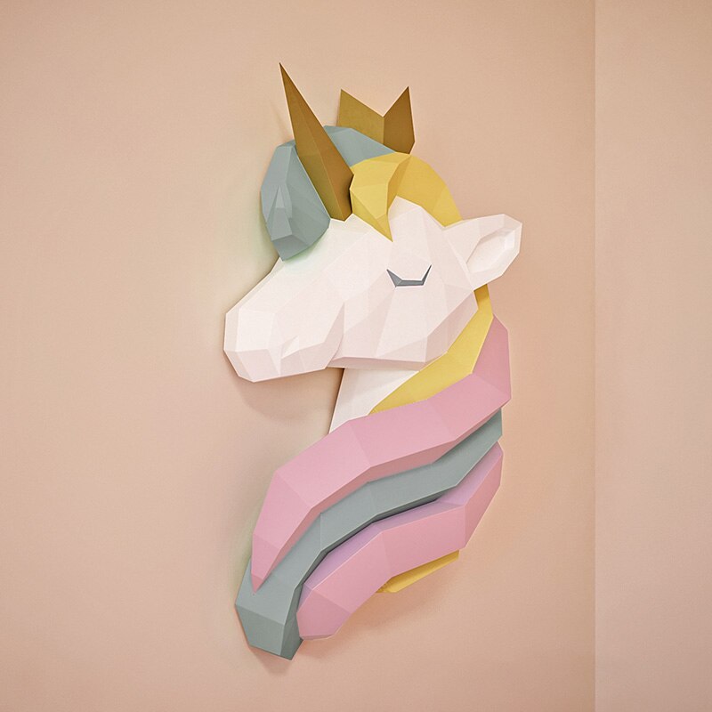 Eenhoorn Wanddecoratie Slaapkamer Kinderkamer Wanddecoratie Opknoping Kamer Layout Papieren Model Diy Handgemaakte