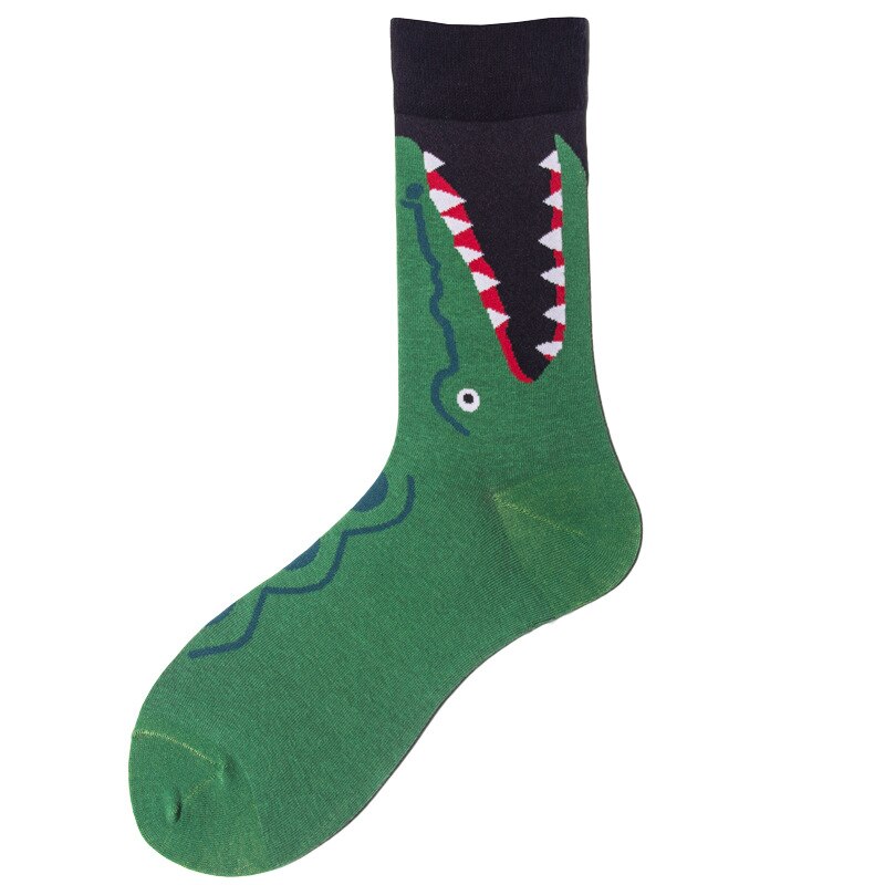 Calcetines cómodos con estampado de tiburón para hombre, medias divertidas de estilo casual, ideal para monopatín o boda, con diseños geométricos,: 15