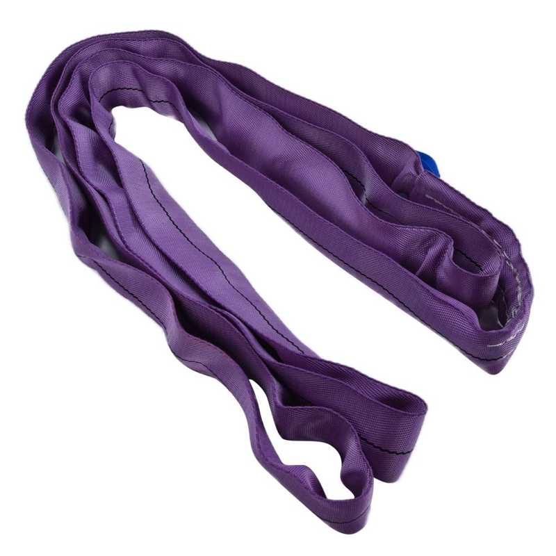 Round Lifting Sling 1T Load Endless Slings Wear Resistant for Construction Works for Machinery Equipment Crane Rigging
