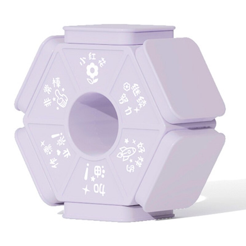 1pcs Seal Six-sided Teacher Seal Award Badge Special for Kids Children H-best: Purple