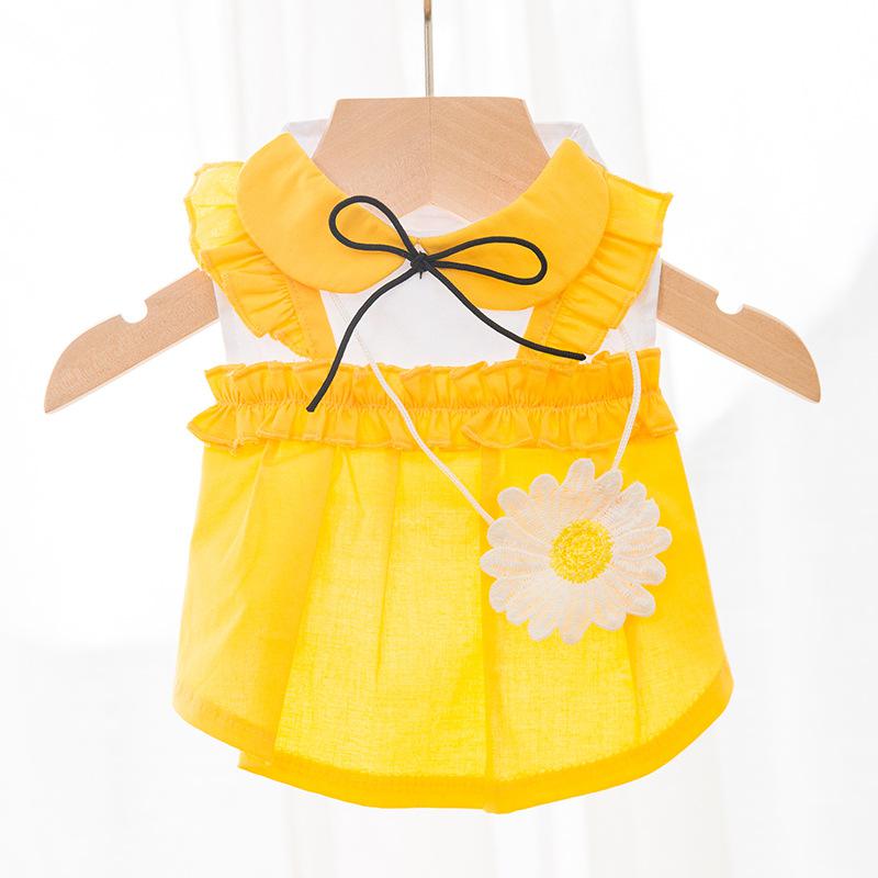 Kleine Daisy Huisdier Rok Lente En Zomer Dunne Gedeelte Pommeren Kleine Puppy Hond Teddy Rok Kat Kleding: Geel / S