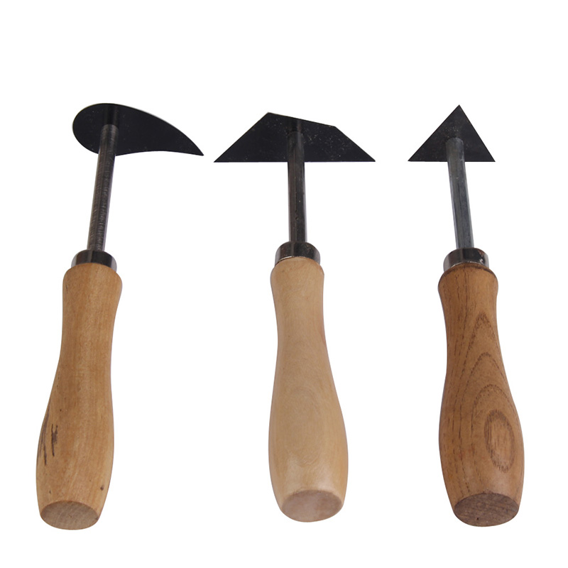 3 Pcs Tungsten Steel Clay Sculpture Pottery Fettling Knife Tool with Wood Handle Tool Practical