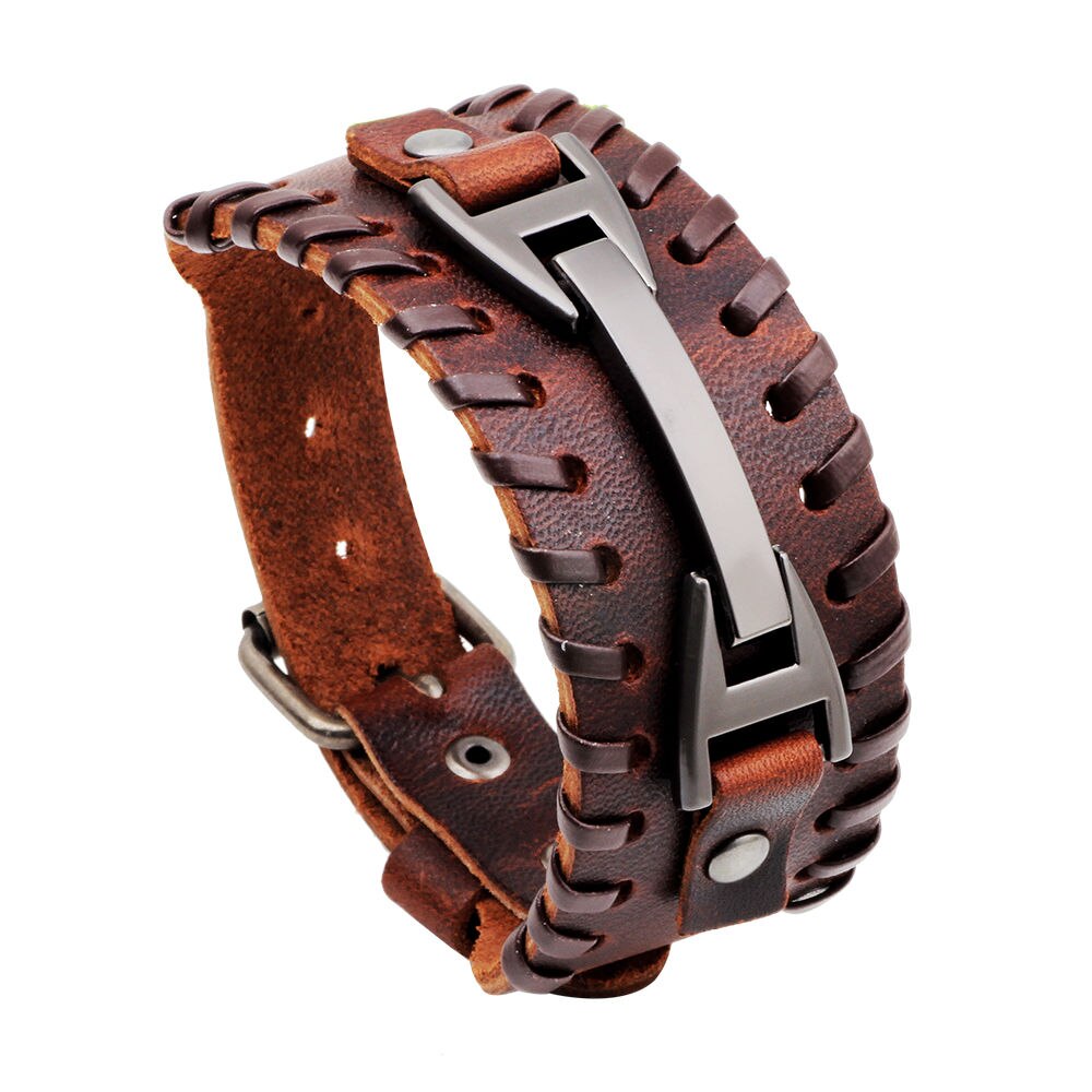 and fashionable leather bracelet in , suitable for men with and adjustable width bracelet