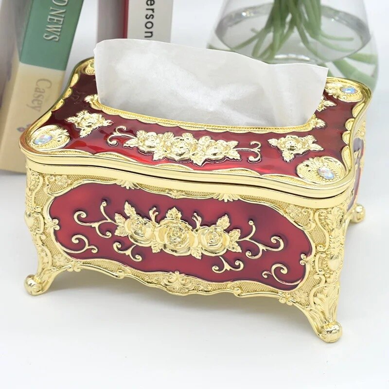 Boîte à mouchoirs porte-papier de luxe européen boîte à mouchoirs en acrylique accessoires de bureau bureau à domicile hôtel voiture beauté support de la boîte 18X12: 1