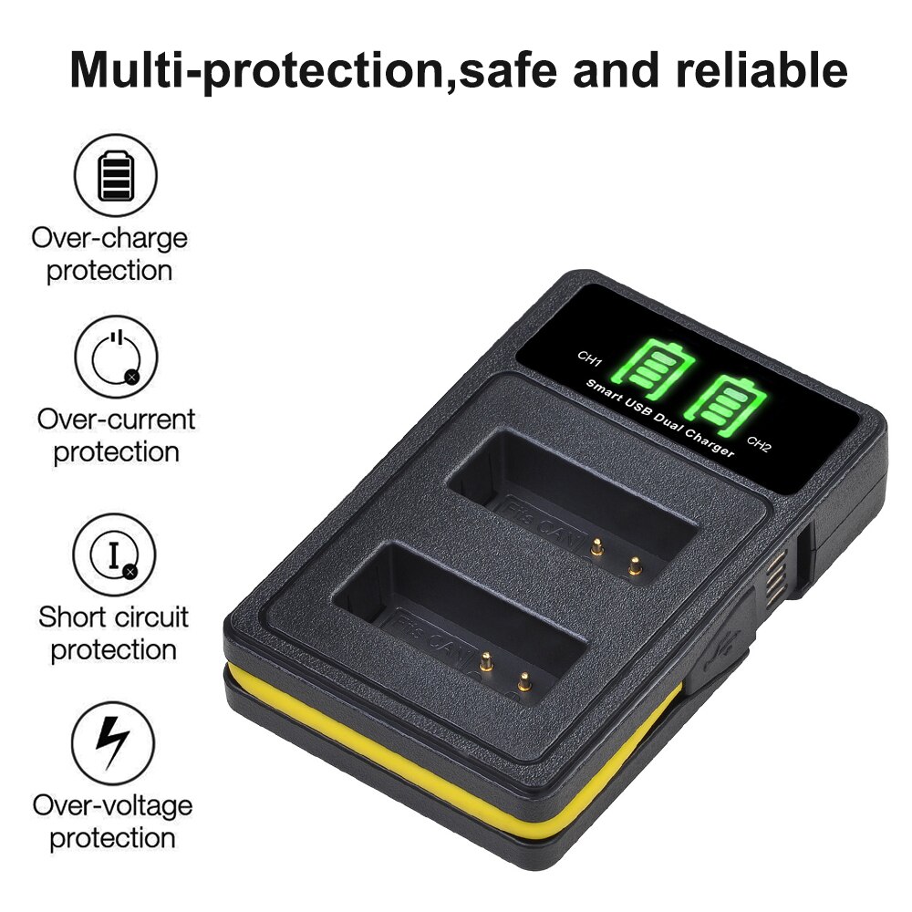 LP-E12 LPE12 LP E12 Batteria Ricaricabile + LED Dual USB Caricabatteria per Canon Rebel SL1, EOS-M, EOS M2, EOS M10, EOS M50, EOS M100