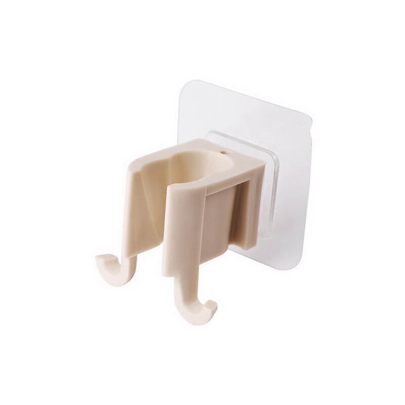 1Pcs Portable Shower Head Shelf Shower Head Rack Self Adhesive Plastic No Punch Shower Sprinkler Holder Bathroom Accessories: beige