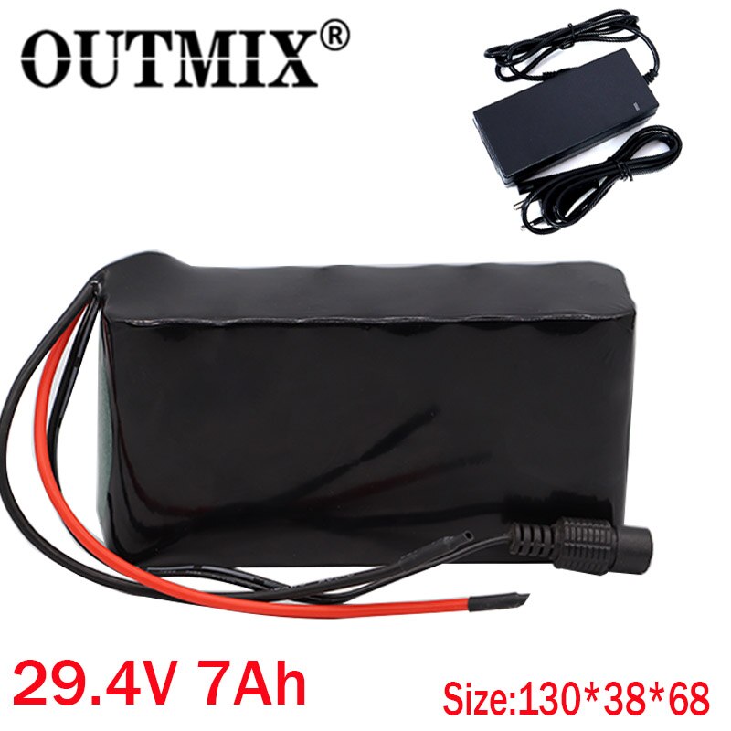 24v 6ah 7 s 2p 18650 li- jon uppladdningsbart batteripaket 29.4v 6000 mah elektrisk cykel moped balanseringsskoter + 29.4v 2a laddare: 29.4 v 7ah- laddare