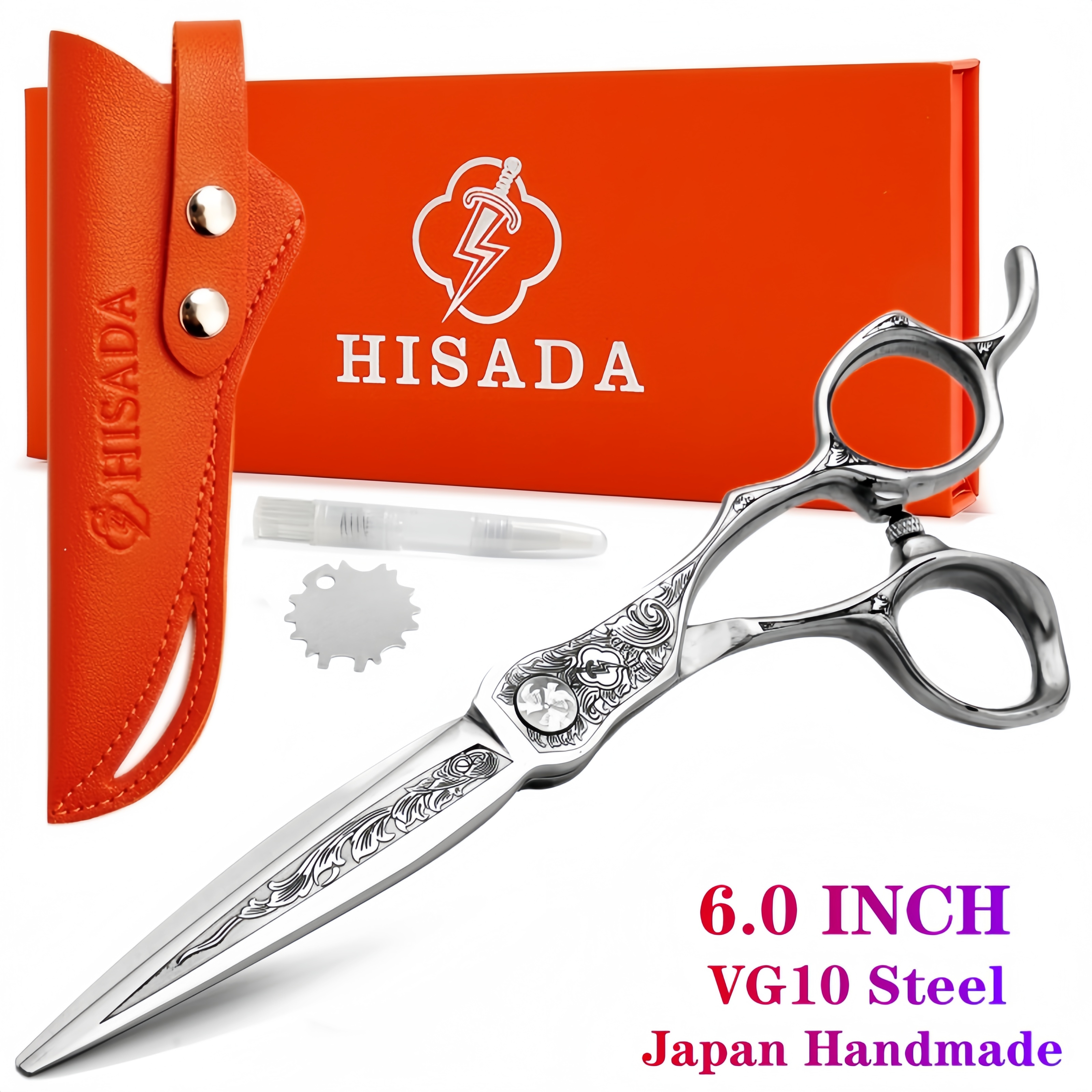 Hisada kappersschaar 5.5/6.0/6.5 inch roze kappersschaar haarknipmachine kappersaccessoires: Legergroen