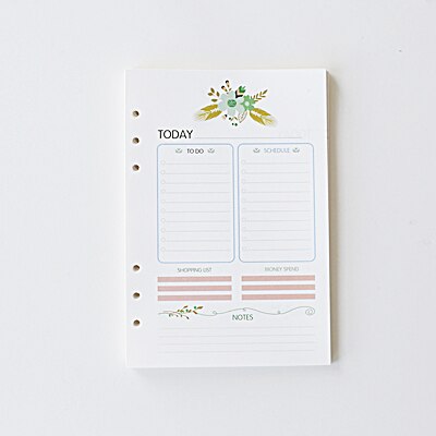 Personal planner inserts, A6 floral themed printed refills,planner paper refill, to do list, monthly, weekly, daily: A6 Daily