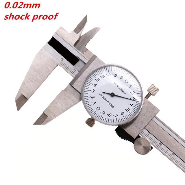 Rvs Metalen Schuifmaat Dial Schuifmaat 0.02 Mm Shock Proof 150 Mm 6 Inch 0.001 "Micrometer Meting mikrometr: 0.02mm