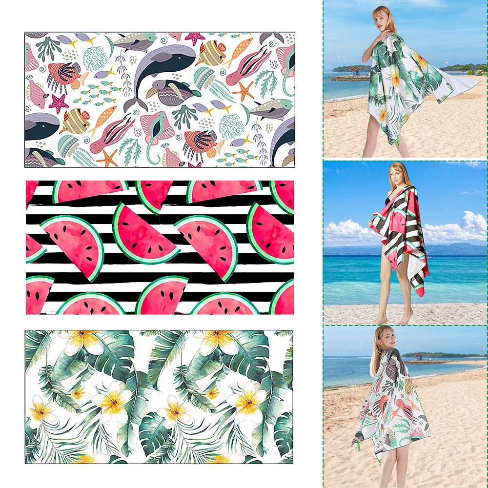 Sneldrogende Strand Handdoeken Zomer Handdoek Absorberende Sneldrogende Strandlaken Badhanddoek Grote Bloem Figuur Creatieve Wassen handdoek