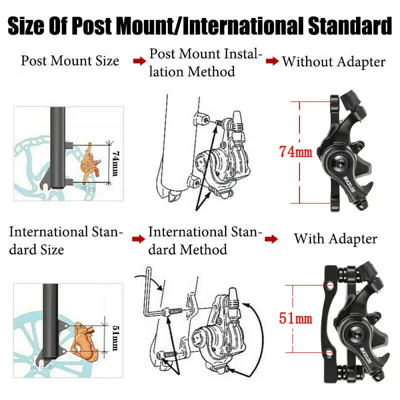 BUCKLOS vtt étrier de frein vélo mécanique jeu de freins à disque pour VTT pousse étrier Piston avec Rotor 160mm
