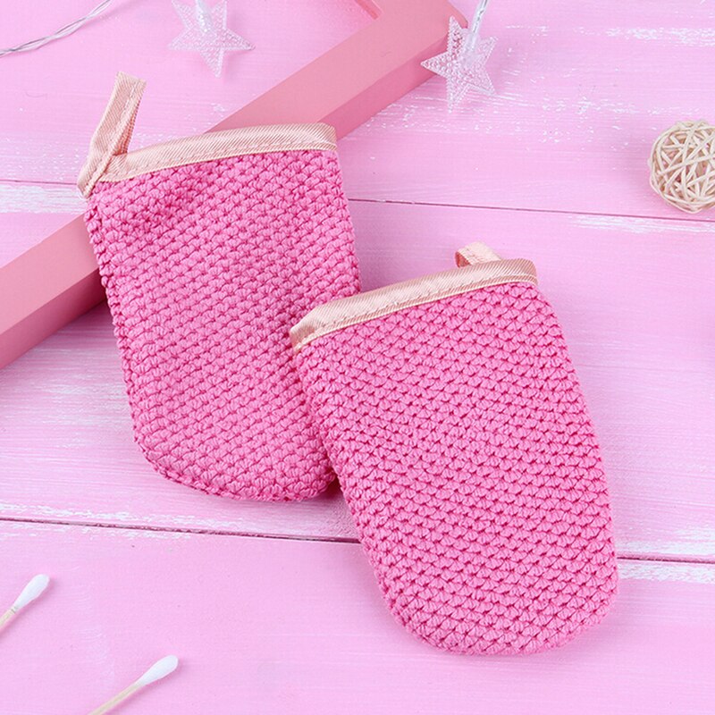 1pc/2 stk magisk ansigtshåndklæde makeup-fjerner rensehandske genanvendelig fiber kvinde ansigtsklud ansigtspleje værktøj tilfældig farve: 2 stk