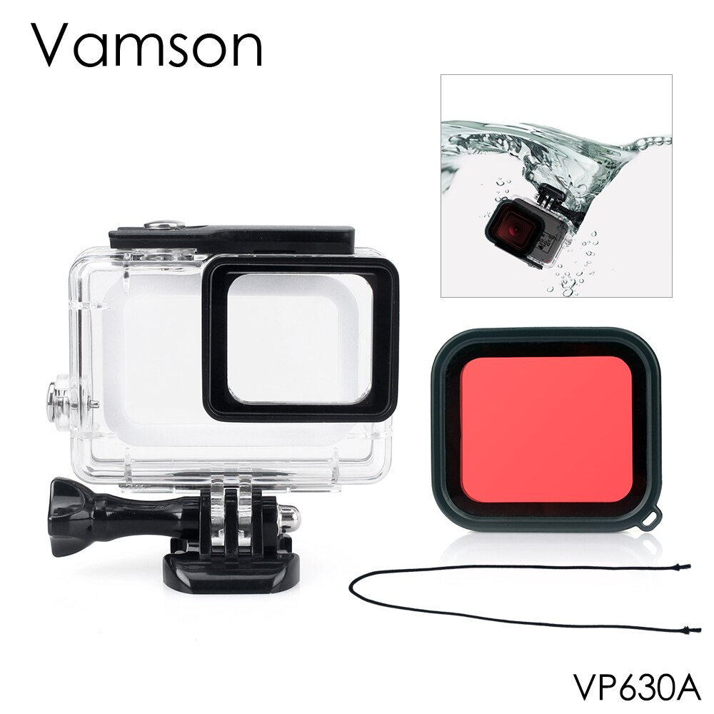 Vamson voor Gopro Hero 7 Zwart 6 5 4 Accessoires Waterdichte Bescherming Behuizing Case Duiken Onderwater 45 M Beschermende Camera VP630: VP630A