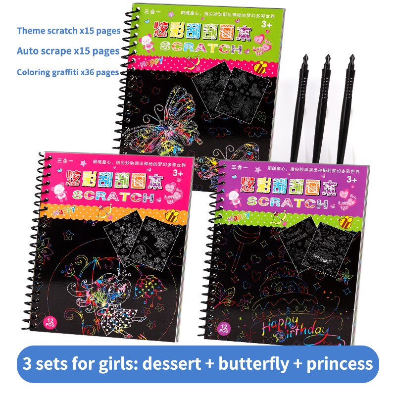 Una varietà di stili Magic Rainbow Art Paper Card set up graffiti template disegno stick fai da te arte pittura giocattoli palestra per bambini: Dessert or every