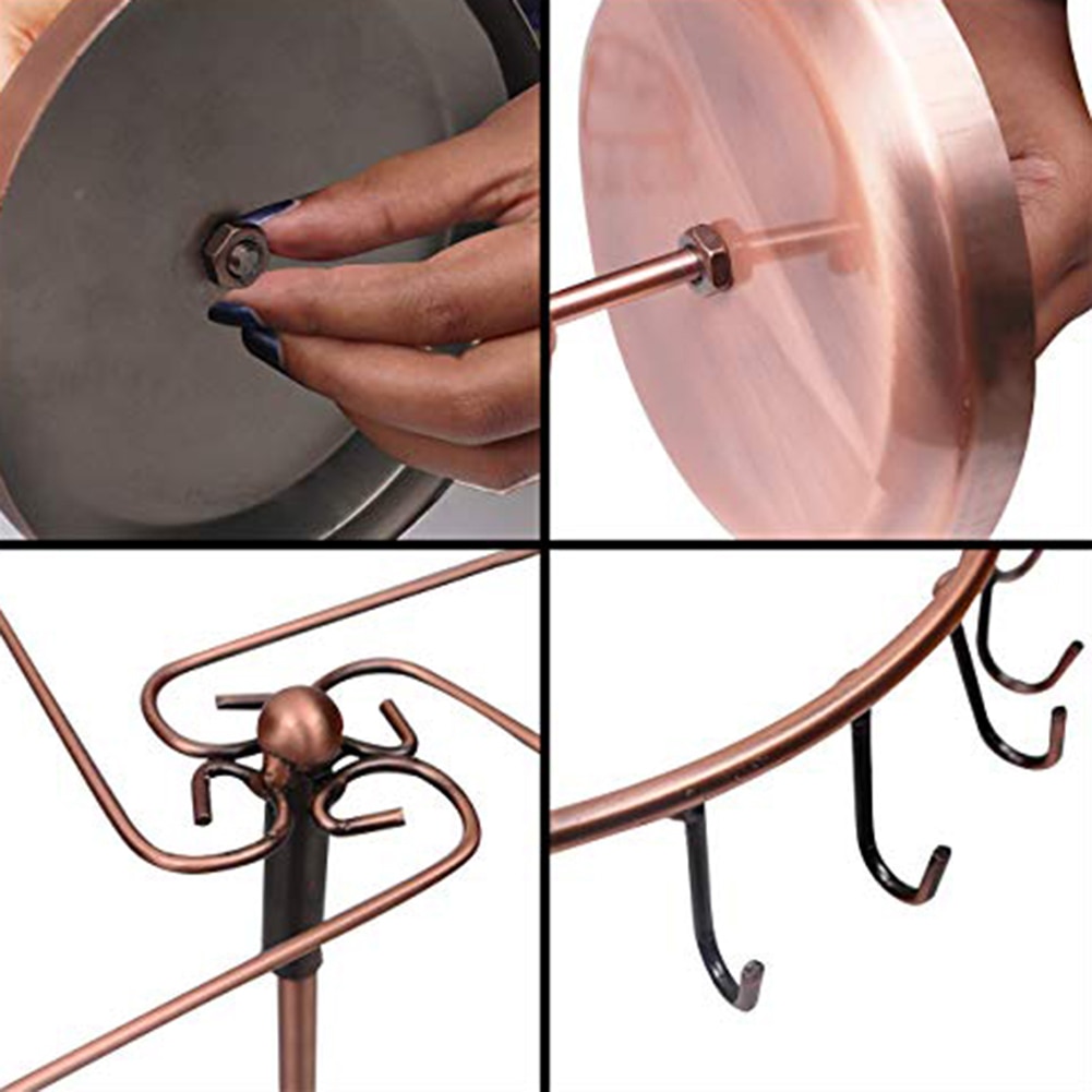 23 Hooks Rotating Necklace Display HolderRack Metal Storage Shelf Jewelry Hanger Pendant Bracelet Jewelry Stand Rack