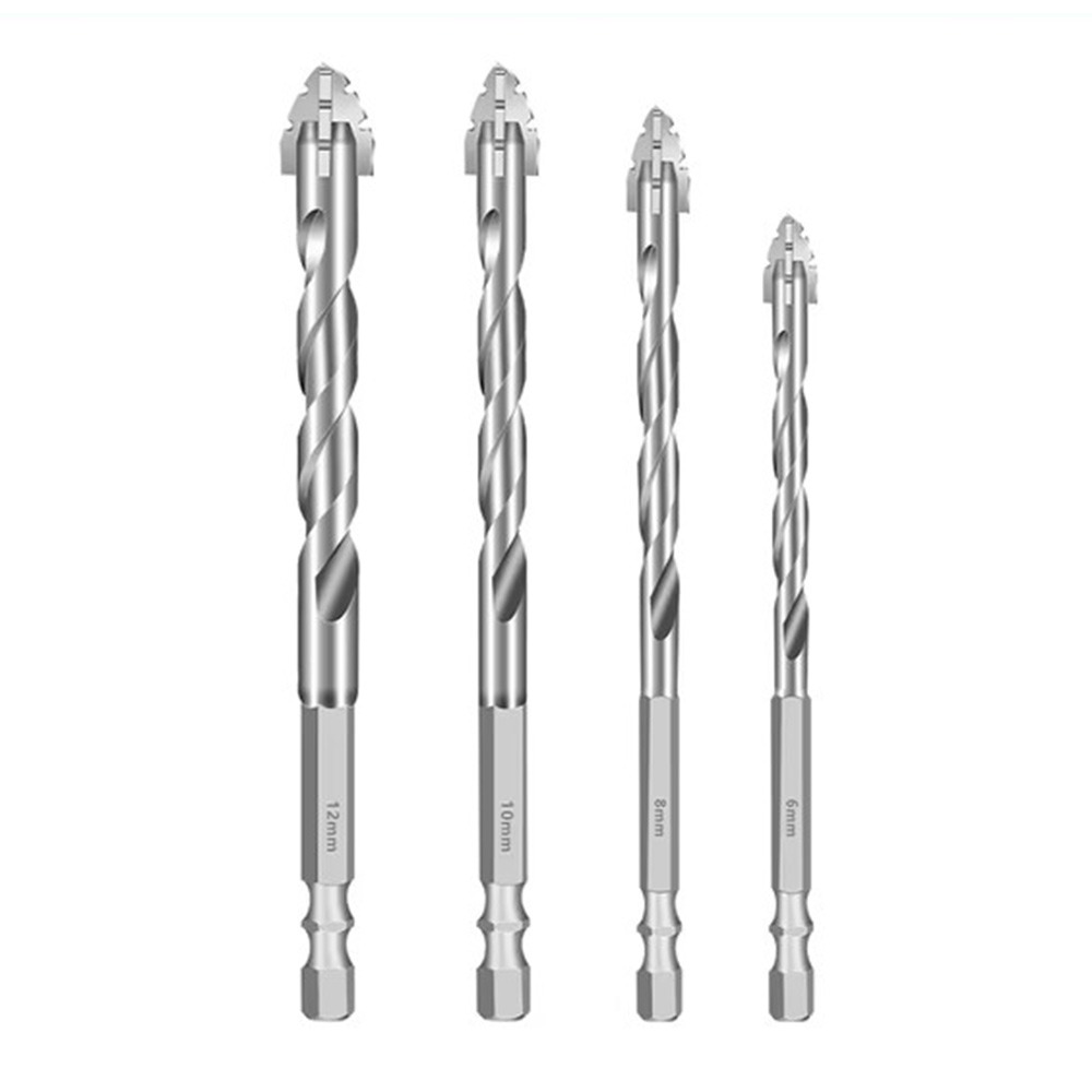 Broca excéntrica de cuatro filos, cabezal oblicuo, juego de brocas para hormigón de alta dureza, juego de brocas de vástago Hexagonal dentada: Oro