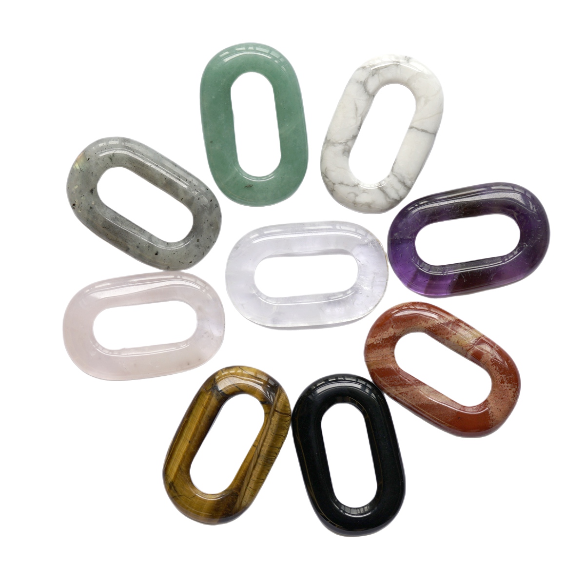 Colgante de piedras preciosas hecho a mano, joyería artesanal, collar, pendientes, piedra de cristal ovalada, curación Reiki decorativa