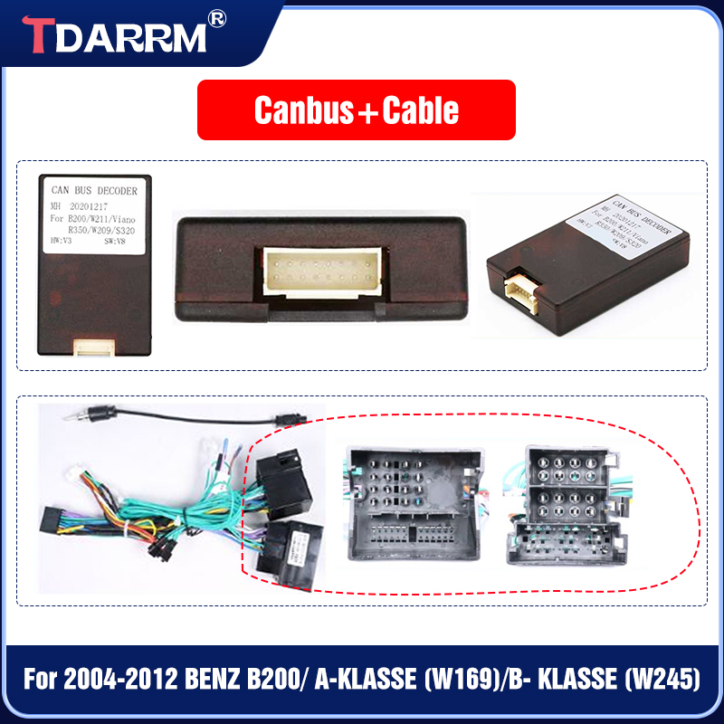 Android Wiring Harness CANBUS Box For BENZ SPRINTER/VITO/GLK-CLASS/ML320/W164/W211 Cable Adapter Android Car: GRAY