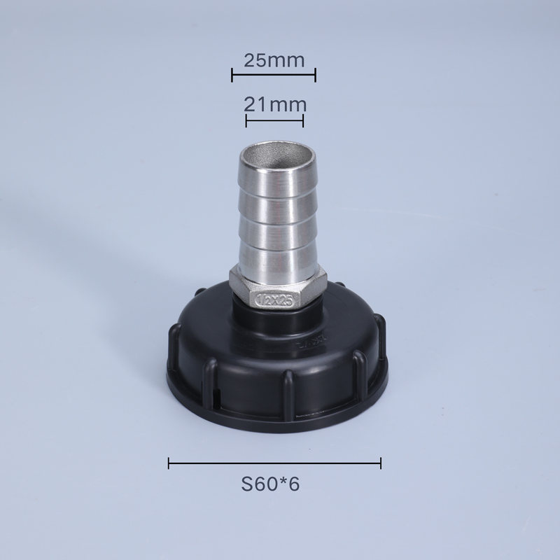 S60x6 Grobgewinde IBC Wassertankadapter 1/2" 3/4" 1" Gartenschlauch Rohrverschraubungen Abflussanschluss: Weiß