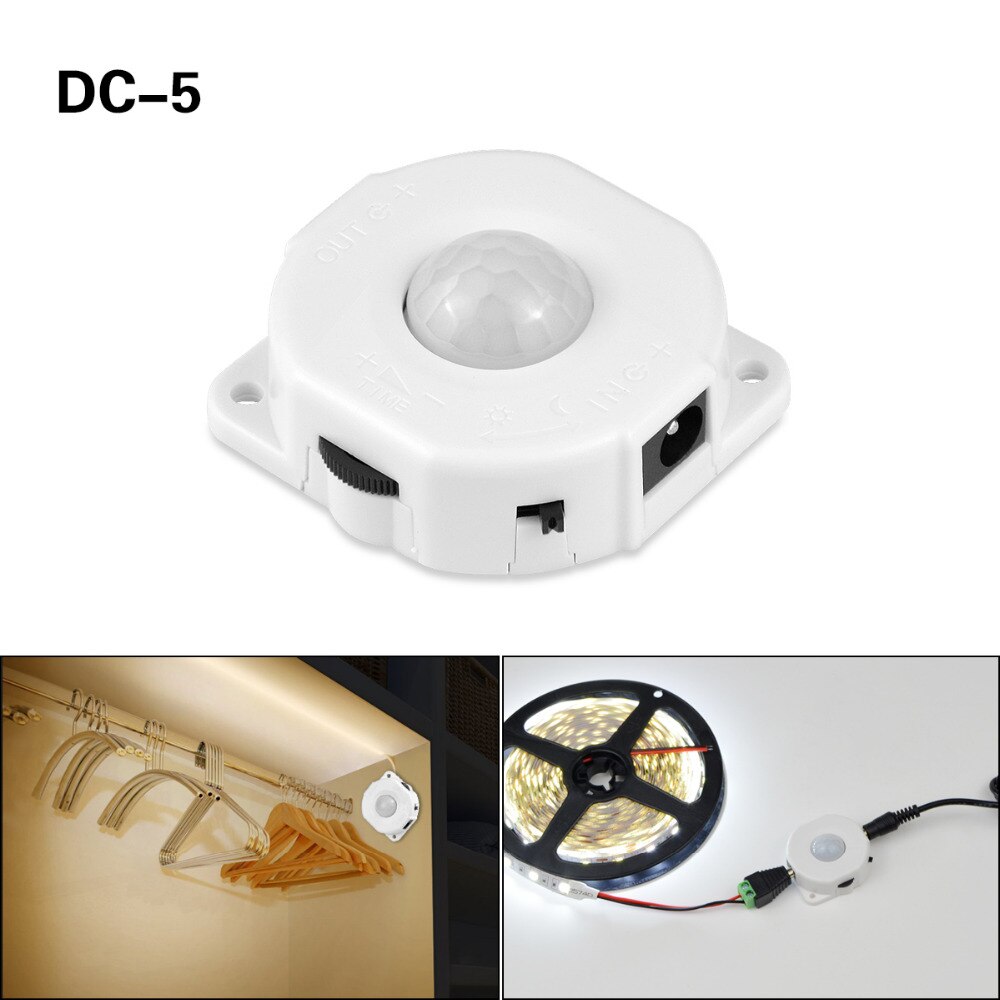 Dc 12V -24V Smart Pir Human Motion Sensor Switch Auto Inductie Dectector Schakelaar Vertraging Verstelbare Voor led Strip Licht