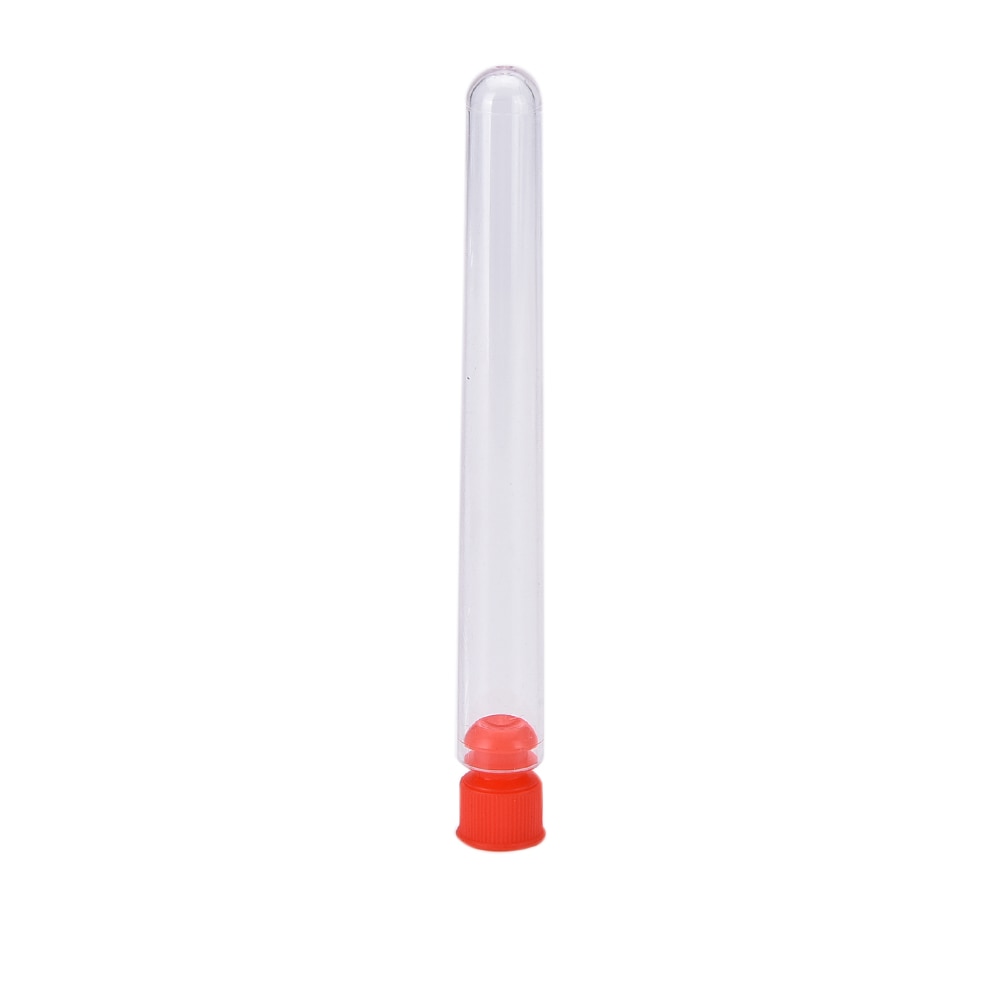 10 PCS Clear Transparent Plastic Test Tubes with Caps Stoppers School Lab Supplies Accessories 12x100mm