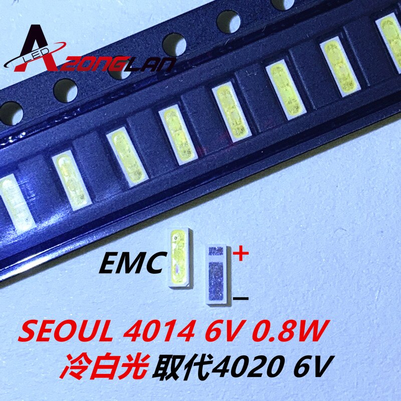 SEOUL SMD LED 4014 6V 1W reemplazo blanco frío 4020 para retroiluminación de TV 500 unids/lote seoul