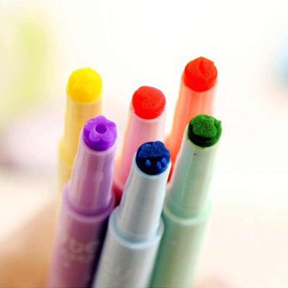 6 pcs/lot Pattern seal cartoon cute highlighter marker pen marker office school supplies child free shiping r20