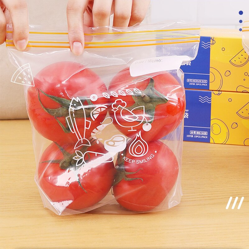 Self-Sealing General Food Bag With Box Transparent Food Preservation Bag Removable Fruit And Vegetable Snack Food Storage Bag