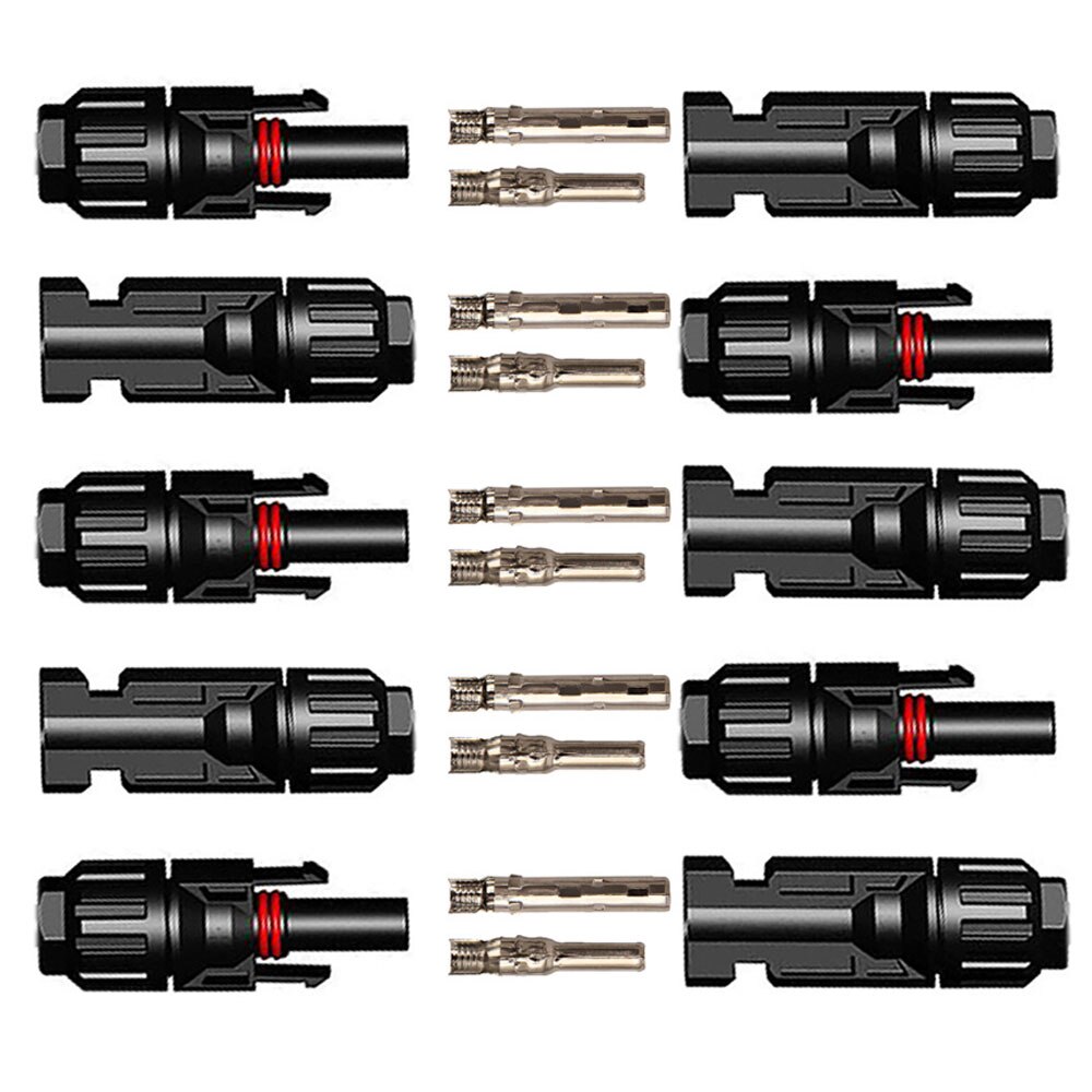 1pair x PV T Branch parallel connection 30A 1000V Electrical PV Connector Photovoltaic 2pcs solar Panel Cable Wire Connect 3T 4T: 5pairs Connector