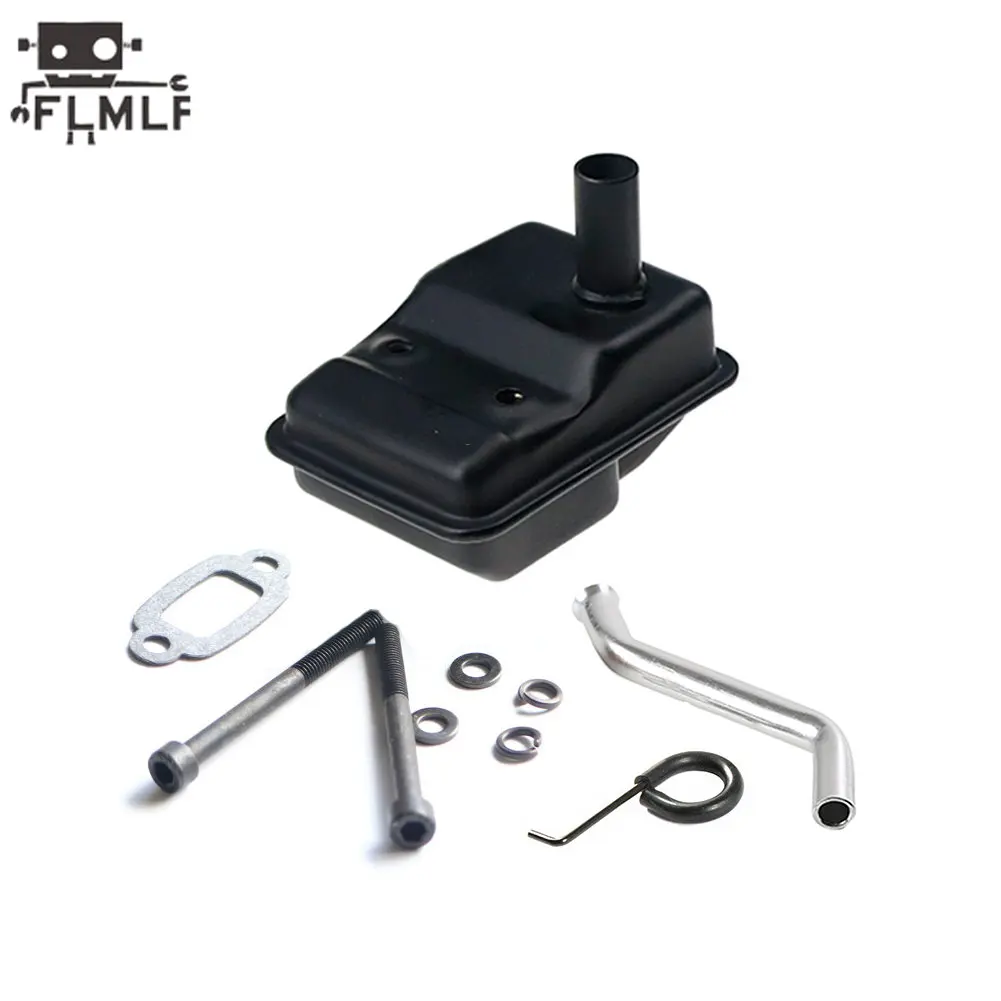 FLMLF Kit de caja de silencio de escape para motor Rc de 23CC ~ 36CC para 1/5 Hpi Rofun Km Rovan Baja Losi 5ive-T DBXL FG GoPed Redcat: Verde