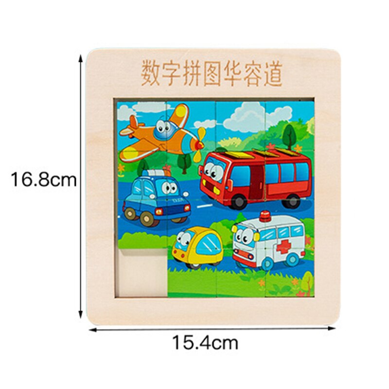 Huarong Road Klotski Puzzle Wooden 3D Puzzle Double-sided Digital Educational Early Learning Toys Children Brain Toys Develop