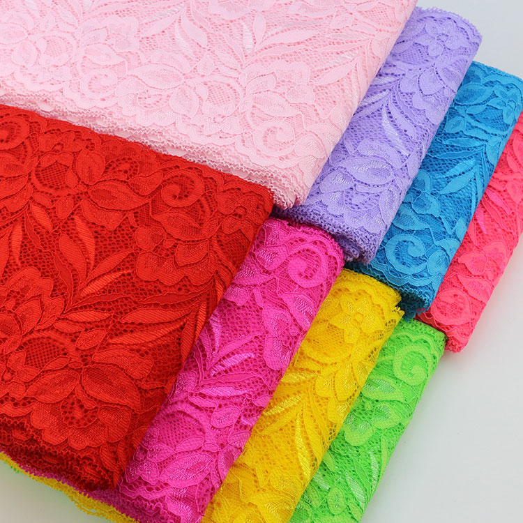 15cm Soft Elastic Floral Pattern Lace Ribbon DIY Crafts Supplies Lace Tape Dress Clothing Top Bra Decoration White Lace Trimming